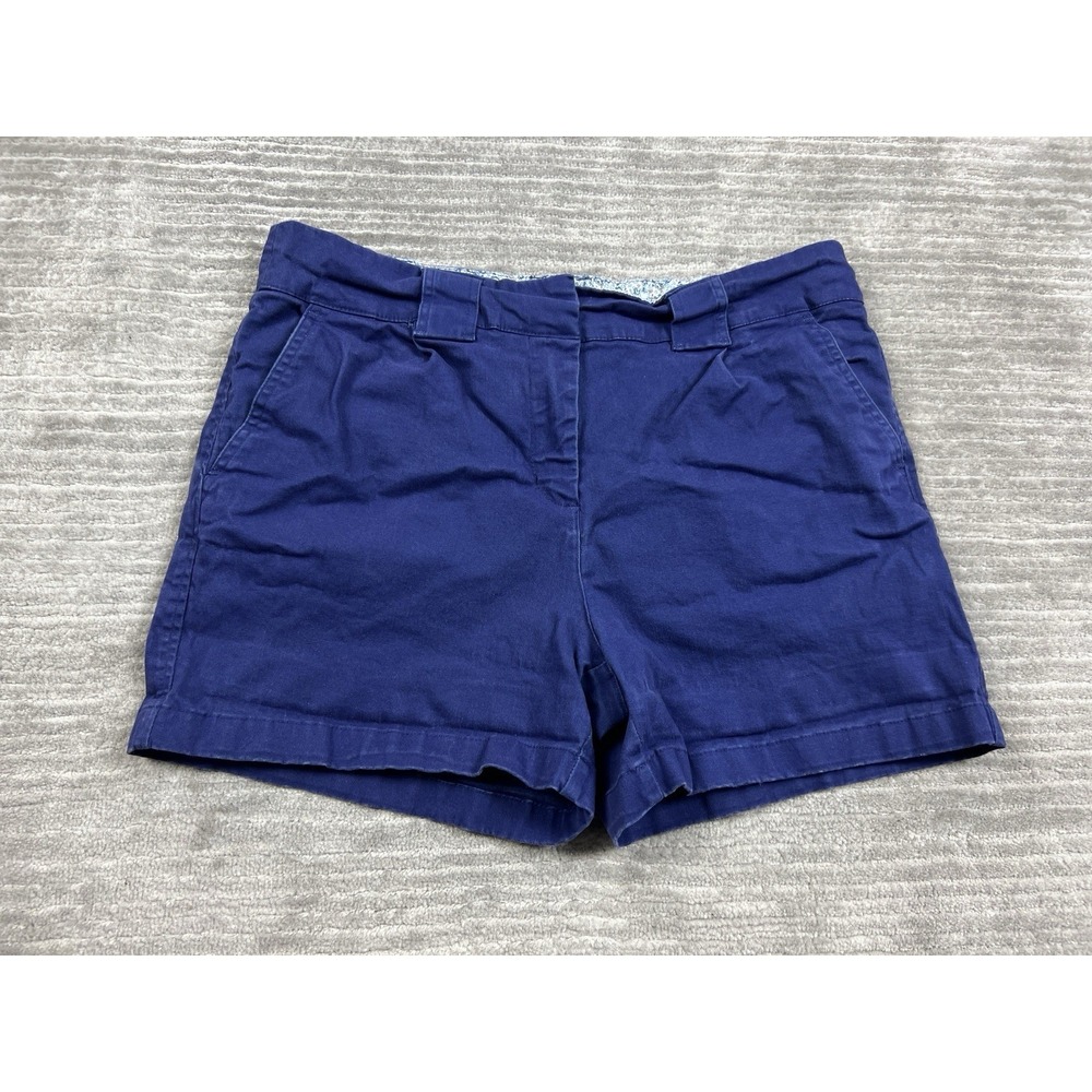 Cynthia Rowley Shorts Womens 10 Blue Chino Pleated Cotton Blend‎